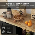 Rolling Kitchen Island Cart, Bar Serving Cart, Compact Trolley on Wheels with Wood Top, Shelves & Drawers for Home Dining Area 4