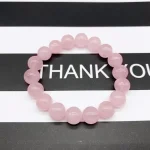 Wholesale Pink Rose Powder crystal Quartz Natural Stone Streche Bracelet Elastic Cord Pulserase Jewelry Beads Lovers woman Gift 5