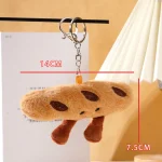 Kawaii Plush Keychain Cartoon Croissant Design for Car Keys Bag Charm Cute Girl Gift Pendant 4