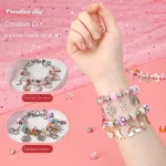 DIY Beaded Bracelet Set with Storage Box for Girls Gift Acrylic European Large Hole Beads Handmade Diy Jewelry Making Kit 5