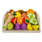Simulation Kitchen Pretend Toy Wooden Classic Game Montessori Educational Toy For Children Kids Gift Cutting Fruit Vegetable Set