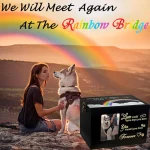 Solid Wood Pet Urn for Ashes, Memorial Keepsake Box with Photo Frame for Dogs & Cats, Rainbow Bridge Cremation Gift 5
