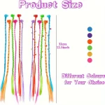 18 pieces for kids Colorful Hair extensions with bobby pins, hair styling accessories for kids hair accessories for teenage girl 4