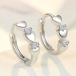 Cute Heart Small Hoop Earrings Women 3 Metal Colors Trendy Girls Ear Circle Earrings Fancy Accessories Statement Jewelry 5