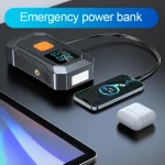 LEIBOO Car Jump Starter Air Pump Power Bank Lighting Portable Air Compressor 4 In 1 Cars Battery Starters Auto Tyre Inflator 4