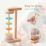 Montessori Rain Stick Toy for Babies Wooden Rainmaker Musical Shaker,Sensory Educational Instrument for Toddlers 6-12 Months 3