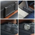 Auto Seat Side Interior Back Sundries Pocket Mesh Storage Bag Phone Net Pocket Holder Car Storage Bag Elastic Flexible Nets 4