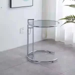 Nordic Glass Coffee Tables Living Room Furniture Side Table Balcony Stainless Steel Lifting Tea Table Transparent Bedside Tables 5