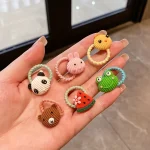 30-Pack Assorted Cartoon Animal & Flower Hair Ties - High Elastic Nylon Hair Bands, Gentle on Hair for Toddlers 4