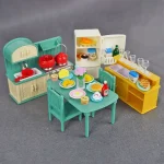1:12 Miniature Furniture Forest Family Kitchen Toy Dining Table Dollhouse Accessories Bathroom Pretend Play For Girl Gifts Toys 6