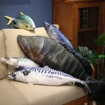 3D Simulation Fish Plush Toys Stuffed Tuna Salmon Autumn Saury Grouper Plush Pillow Creative Sofa Pillow Cushion Gift Kids Toy 6