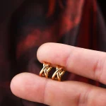 Criss-cross Gold Silver Colors Tiny HuggieHoop Earrings for Women Mini Small Ear Buckle Cartilage Piercing Earrings Punk Jewelry 4