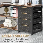 Tribesigns L Shaped Computer Desk with Storage Drawers, 59 inch Corner Desk with Shelves, Reversible L-Shaped Office Desk Study 5