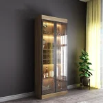 Home Furniture Wine Bar Cabinet Wine Rack Modern Glass Display Cabinet Furniture Solid Wood Wine Cabinet Display display cabinet 4