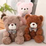 25/35CM Kawaii Teddy Bear Plush Pillow Toys Lovely Bow-Knot Bears Toys Stuffed Soft Animal Dolls Xmas Valentine Gift 3