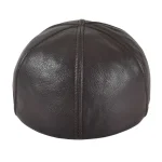 VOBOOM Genuine Leather Flat Cap Men Fall Winter Cabbies Newsboy Hat Coffee Brown Ivy Caps Soft Smooth Textured Hats 4