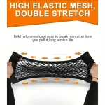 Car Storage Net Stretchable Mesh Pocket Net Magic Elastic Sticker Universal Rear Mesh Trunk Seat Bag Pocket Cage Auto Organizer 3