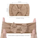 3Pcs Solid Color Baby Headband Bow Children Hair Band Elastic Nylon Newborn Headbands Soft Turban Headwrap Kid Hair Accessories 2