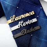 Custom Name Tie Clips Stainless Steel Nameplate Jewelry Personalized Letter Clasp Cufflinks Steamship Wedding Gift Dropshipping 3