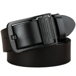 Men's leather belt, black buckle, new style, fashionable, trendy, light luxury, casual, versatile, suitable for jeans, pin buckl 3