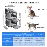 2-in-1 Double Pet Carrier Backpack for Small Cats and Dogs Portable Pet Travel Carrier Super Ventilated Design Ideal for Travel 2
