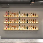 Bar Shelves Wine Fridge Cabinet Liquor Living Room Canteen Wall Furniture Storage Cabinets White Counter Beverage Cellar Rack 5