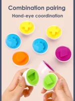 6Pcs Baby Smart Eggs Montessori Educational Toys For Children Color Shape Matching Recognize Toddler Intelligent Learning 4