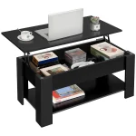 Wooden Coffee Table, Lift Top Coffee Table with Large Hidden Storage Shelf, Lift Tabletop Dining Tables for Living, Customized