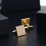 2pc/set Square Men's Cufflinks Simple Geometric Stripes Metal Cufflinks Men's shirt Tie Clip Cufflinks Party Jewelry Set Gifts 4
