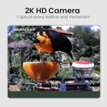 Smart Bird Feeder with Camera Solar Powered 2K HD Video AI Bird Species Identification Instant Arrival Alerts Weatherproof Desi 2