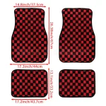 4pcs Floor Mats Checkered Front Rear Carpets Floor Mats Auto Interior Decorative Accessory Anti Slip Car Carpet Sets 5