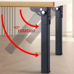 4pcs Folding Table Legs Adjustable 90° Angle Metal Replacement Legs for Sofa Desks and Dressing Tables Includes Mounting Screws