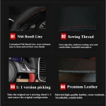 Customized Black Car Steering Wheel Braid Cover Hand Sewing Microfiber Leather For Seat Leon (Mk2) 2006-2008 Ibiza (6L) 2007 4