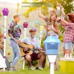 Fully Automatic Bubble Machine Street Light Bubble Machine Music Lighting Outdoor Children'S Toys Without Battery Bubble Water 2