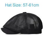 Summer Mesh Newsboy caps Breathable Casual Outdoor Retro Beret Hats Octagonal hat Fashion Solid Flat Caps 2