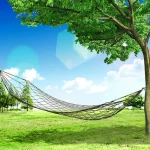 Outdoor Camping Hammock Portable Net Swing /Tree Straps, Single or Double Mesh Nylon Hammock for Outside, Hiking, and Travel 2