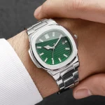 Men Fashion Wristwatches Business Square Dial Stainless Steel Strap Quartz Watch with Calendar For Mens Clock（Without Box） 2