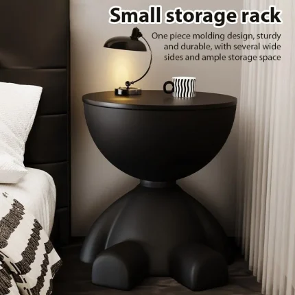 Modern Creative Bear-Shaped Plastic Nightstand Multi-Functional Bedside Table Easy Assembly for Living Room and Bedroom Storage