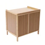 3 Tiers Nightstand Storage Box Bedside Table Natural Bamboo End Side Organizer with 3 Drawers and 1 Open Compartment 4