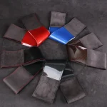 38CM Hand Sewing Glossy Carbon Fiber Suede Leather Car Steering Wheel Cover Non-Slip Universal DIY Auto Interior Accessories 3