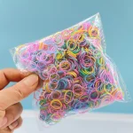 1000Pcs Colorful Disposable Hair Bands Girls Elastic Rubber Band Kids Ponytail Holder Headband Children Hair Accessories 6
