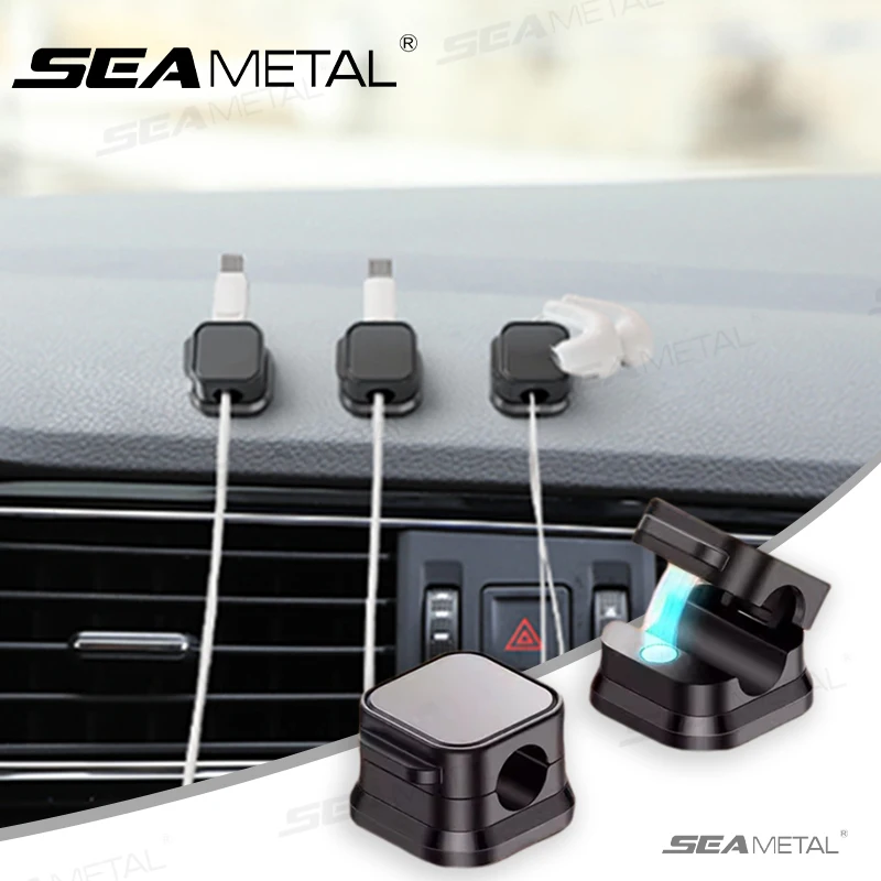 SEAMETAL 10Pcs Magnetic Cable Holder Self Adhesive Cord Clip Smooth Pulling Charging Cable Keeper Wire Clip for Car/Home/Office SEAMETAL 10Pcs Magnetic Cable Holder Self Adhesive Cord Clip Smooth Pulling Charging Cable Keeper Wire Clip for Car/Home/Office