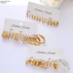 Fashion Geometric Hoop Earrings Set for Women Vintage Bohemian Pearl Gold Color Round Earring Punk Daily Wear Jewelry Gifts 2025 6