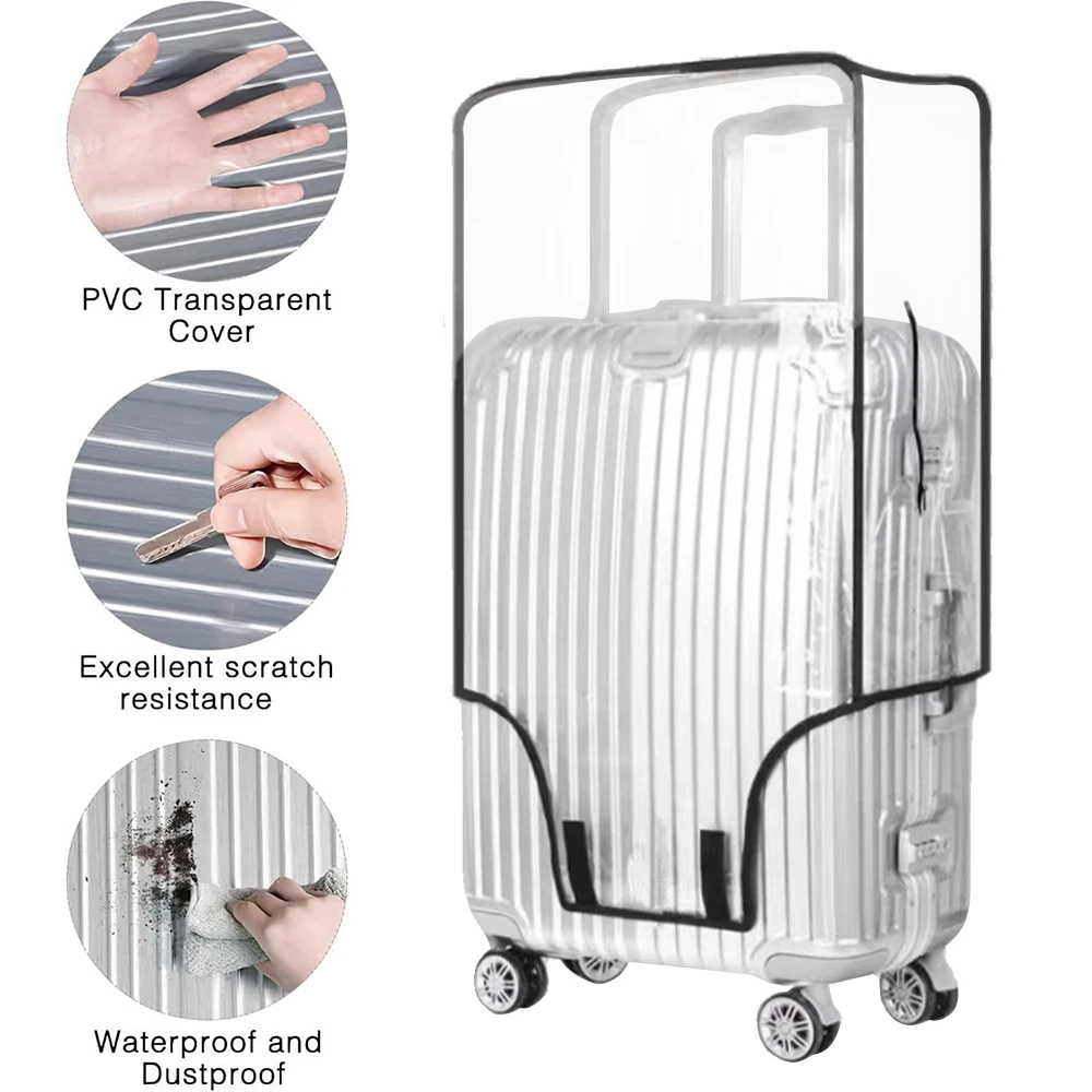Transparent Pvc Luggage Protective Cover Wheeled Luggage Protective Cover Wear-Resistant Outer Cover Transparent Protective Transparent Pvc Luggage Protective Cover Wheeled Luggage Protective Cover Wear-Resistant Outer Cover Transparent Protective