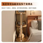 Wooden Corner Storage Bedside Table Simple Modern Multi-Layer Side Table Nightstand Cabinet Standing Bookcases Home Living Room 4