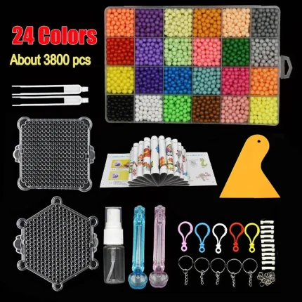 24 Colors 3800pcs Magical Water Mist Magic Beads Handmade Diy Magic Beads Educational Puzzle Children Toys