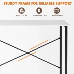 JHK Computer Office Desk Writing Study Office Gaming Table Modern Simple Style Compact Metal Frame Wood Tabletop Easy Assembly 6