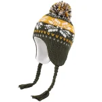 Multi Stripe Snowflake Knit Pom Handmade Winter Warm Beanie Kids Chullo Xmas Fleece Lined Ski Trapper Hat Toque with Ear Flaps 5