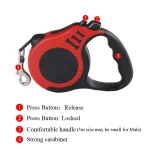 3m 5m Dog Leash for Small Dogs Cat Automatic Retractable Durable Nylon Lead Puppy Outdoor Travel Walking Hiking Traction Rope 5