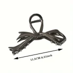 New Vintage Ribbon Bow Hair Claws Metal Hair Clips Crab Headwear Hairpins Shark Ponytail For Women Hair Accessories Barrettes 2